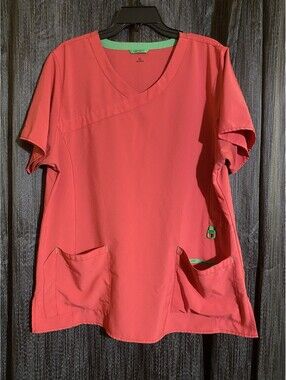 Carhartt Force Women's Size XL Pink Short Sleeve Scrubs Top